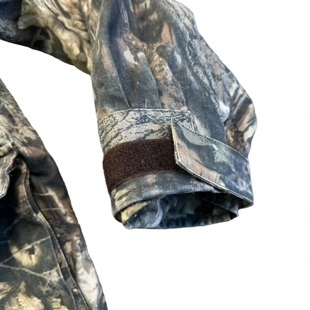 Mossy‎ Oak Jacket Mens M Ozark Trail Break Up Canvas Camo Hunting Cargo Workwear